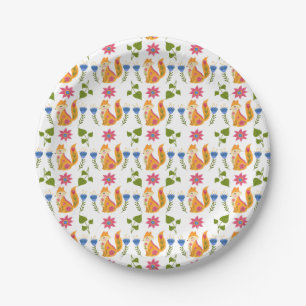 Hübsches Foxy Blumenpastellmuster Pappteller