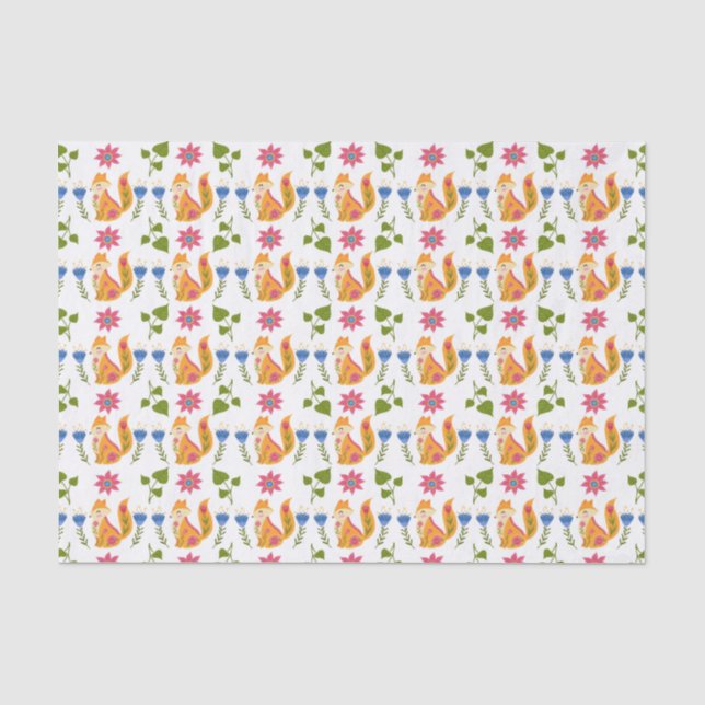 Hübsches Foxy Blumenpastellmuster Seidenpapier (Vorderseite)