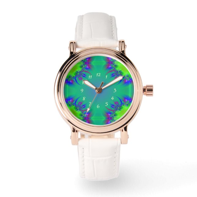 Hübsches Fraktal Design Armbanduhr (Vorderseite)