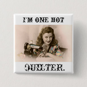 hübsches Frauennähen heißen quilter Knopfes Button