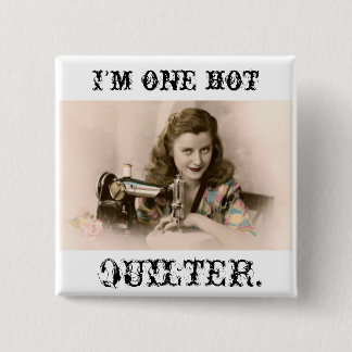 hübsches Frauennähen heißen quilter Knopfes Button
