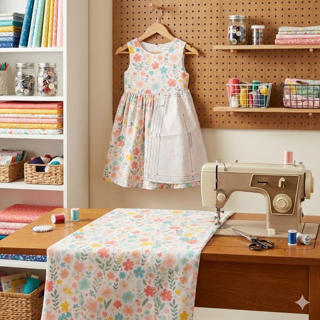 Hübsches Frühlingsblumen-Handwerk  Stoff (Brighten your spring sewing with cheerful pastel floral fabric perfect for dresses, crafts and decor)
