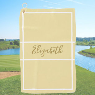 Hübsches Gelb mit individuellen Namen Golfhandtuch