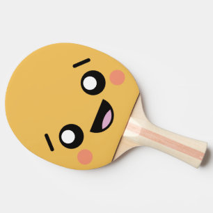 Hübsches Gesicht. Emoji. Emoticon. Tischtennis Schläger
