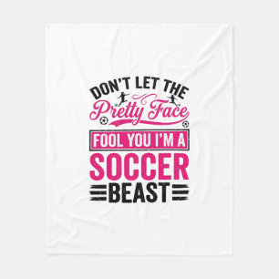 Hübsches Gesicht Fußball-Biest Vintage-Shirt-Desig Fleecedecke