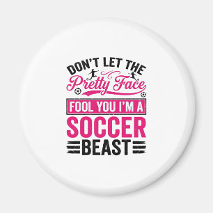 Hübsches Gesicht Fußball-Biest Vintage-Shirt-Desig Magnet