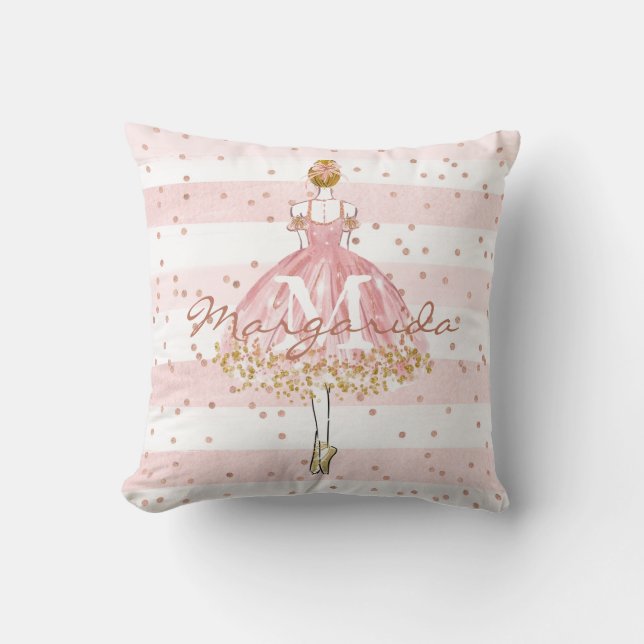 Hübsches Girl-Monogramm Kissen (Vorderseite)
