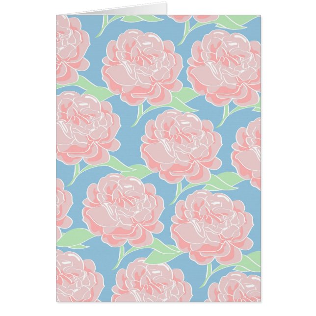 Hübsches Girly Pastellrosa und blauer Blumendruck (Vorne)