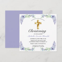 Hübsches Gold Cross Lavendel Karte