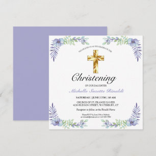 Hübsches Gold Cross Lavendel Karte