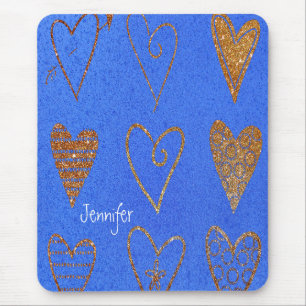 Hübsches Gold-Herz-Mouse-Pad Mousepad