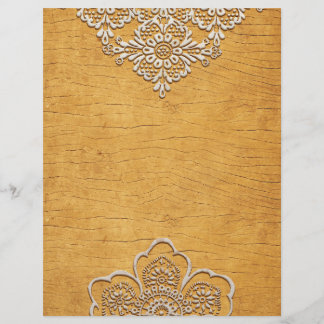 Hübsches Gold & Lace Rustic Wood Scrapbook