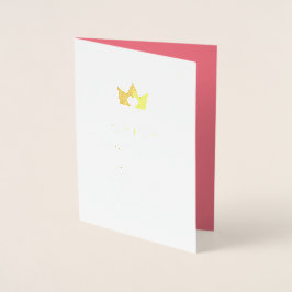 Hübsches Gold & Pink Princess Happy Birthday Folienkarte