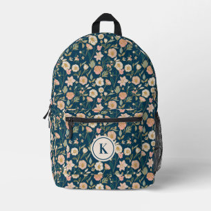 Hübsches goldfarbenes Muster   Navy Monogram Bedruckter Rucksack