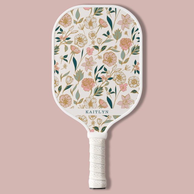 Hübsches goldfarbenes Muster | Personalisierter Na Pickleball Schläger (Von Creator hochgeladen)