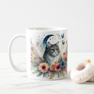 Hübsches graues Katapult mit Blume Tasse