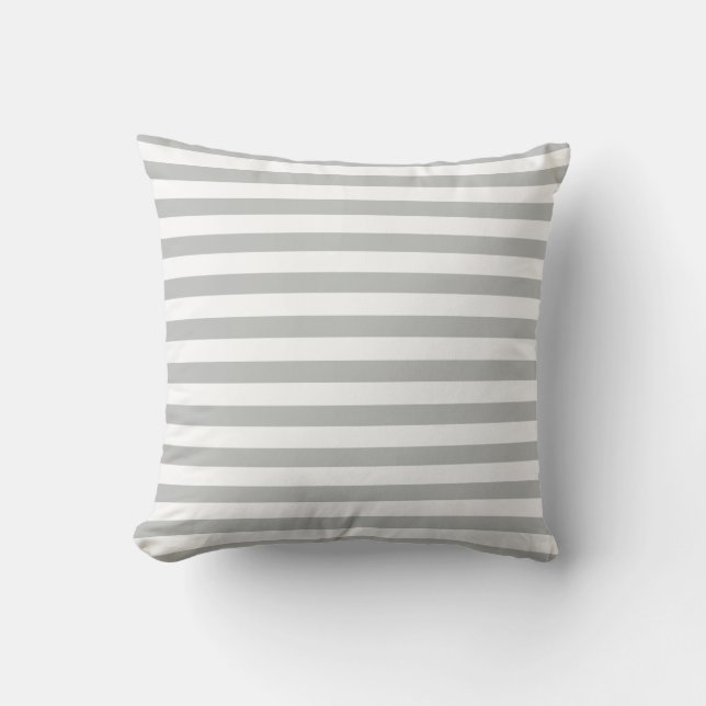 Hübsches graues Weiß Stripes Throw-Kissen Kissen (Vorderseite)