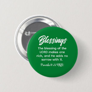 Hübsches Grünes Christliches Glaubensgesegnet Bibe Button