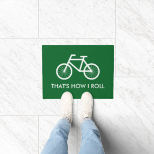 Hübsches grünes Fahrrad-Türmatte - So rolle ich Fußmatte