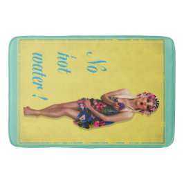 Hübsches Grünes, humorvolles Retro Pinup Girl Badematte