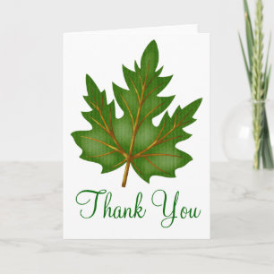 Hübsches grünes Leaf Vielen Dank für Ihr Grußkarte Dankeskarte