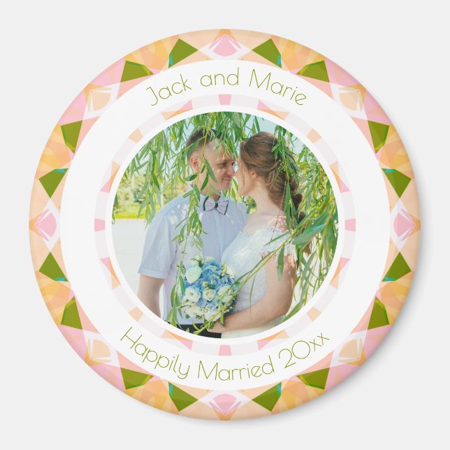 Hübsches, grünes Rosa-Hochzeitsgeschenk für Keepak Magnet (Vorne)