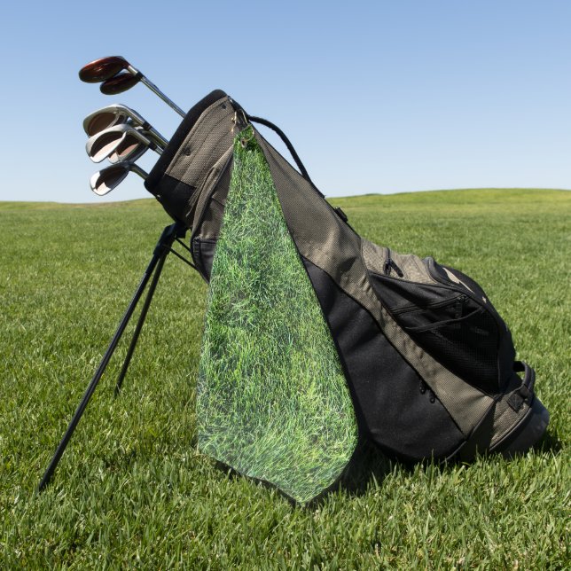 Hübsches Grüngras-Foto-Textur-Muster Spaß Golfhandtuch (Gras)