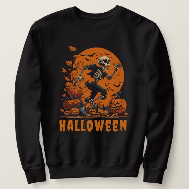 Hübsches Halloween-Skelett Sweatshirt (Design vorne)
