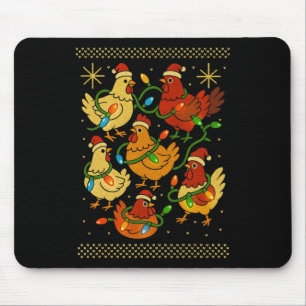 Hübsches hässliches Weihnachten Hühner Henne Shirt Mousepad