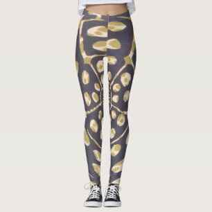 Hübsches Heim-Wochenende Blaues Muster Design Leggings