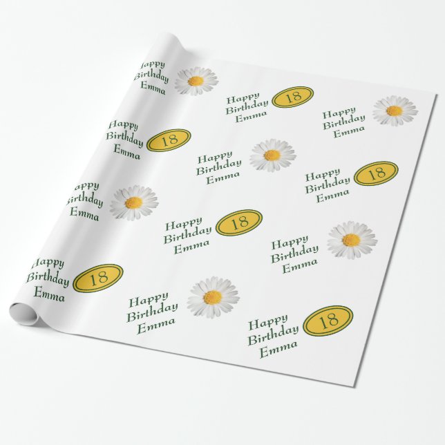 Hübsches helles Gänseblümchen irgendein Geschenkpapier (Ungerollt)