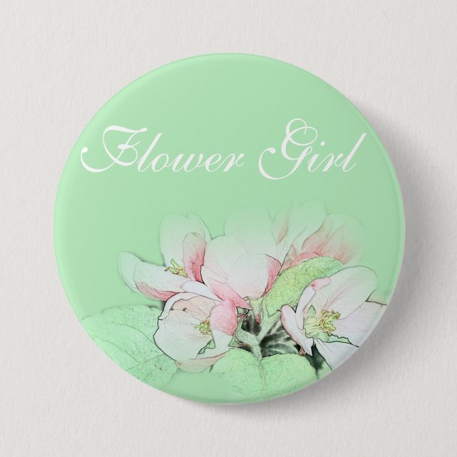 Hübsches hellrosa Apfelmädchen Blume Button (Vorderseite)