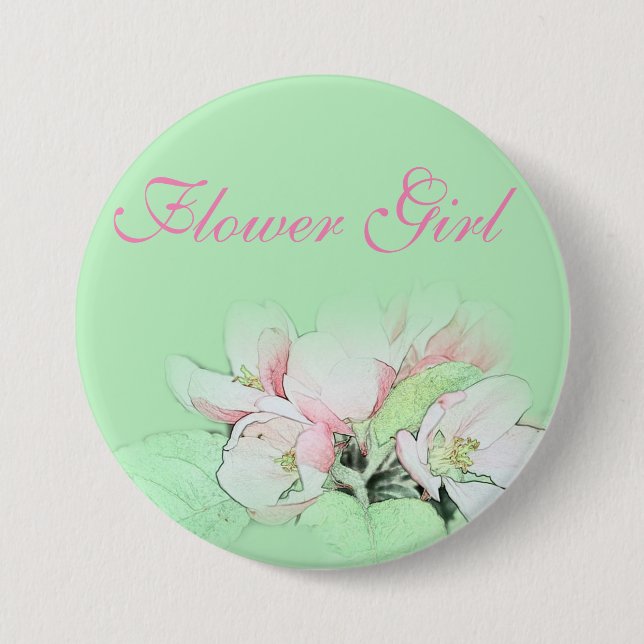 Hübsches hellrosa Apfelmädchen Blume Button (Vorderseite)