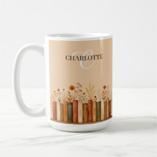 Hübsches Herbstflorales Buchliebhaber-Andenken Kaffeetasse