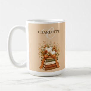 Hübsches Herbstflorales Buchliebhaber-Andenken Kaffeetasse