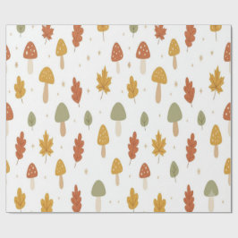 Hübsches Herbstpilz- und Blätter-Verpackungspapier Geschenkpapier