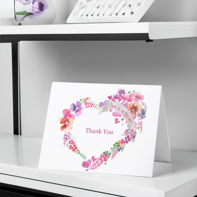 Hübsches Herz Dankeskarte (Uber Pretty Floral Heart Thank You Card)