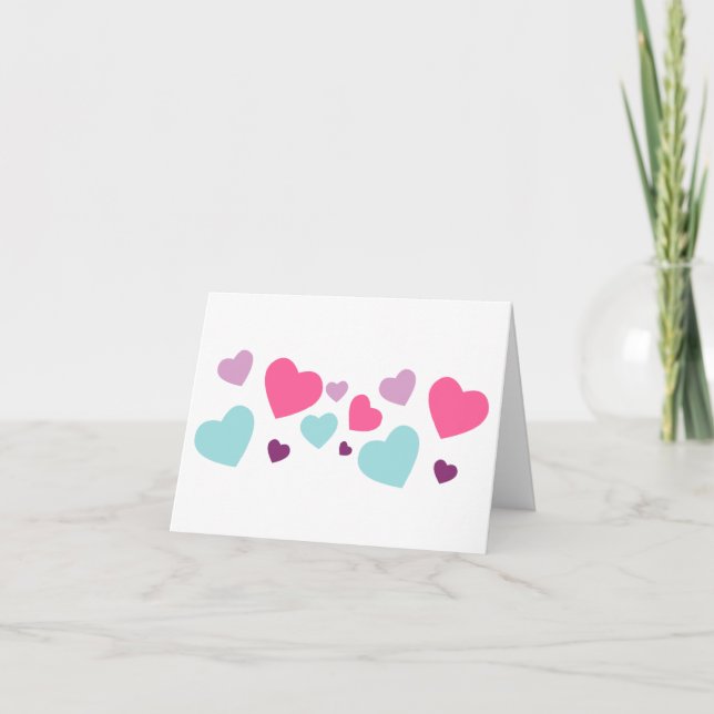 Hübsches Herzdesign für Herzliebhaber PERSONALISIE Karte (Vorderseite)