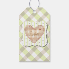 Hübsches Herzmuster Valentine Tartan Green Geschenkanhänger