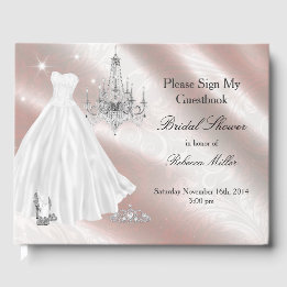 Hübsches Hochzeitskleid Brautparty Gästebuch