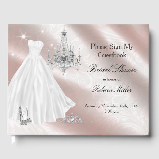Hübsches Hochzeitskleid Brautparty Gästebuch