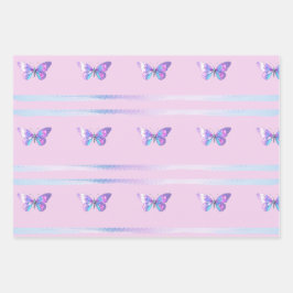 Hübsches Holo-Butterfly-Set Geschenkpapier Set