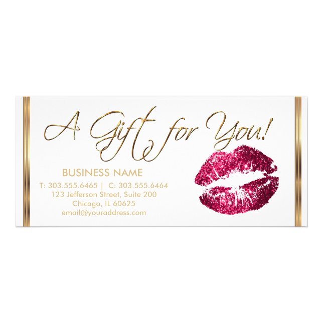 Hübsches Hot Pink 💋 Lipstick - Geschenkzertifikat Werbekarte (Vorne)
