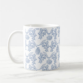 Hübsches Indigo Blue auf weißem ethnisch-floralem  Kaffeetasse