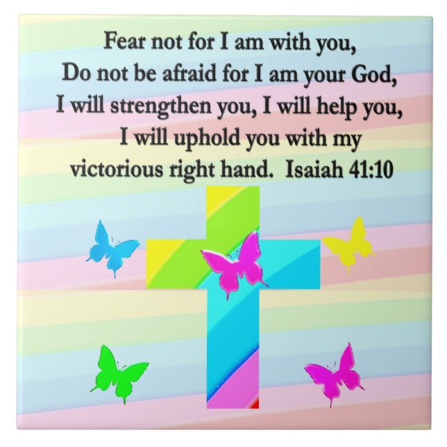 HÜBSCHES ISAIAH-DESIGN 41:10 FLIESE (Vorderseite)