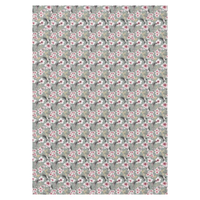 Hübsches japanisches Pink Cherry Blossom Muster Tischdecke (Vorderseite)