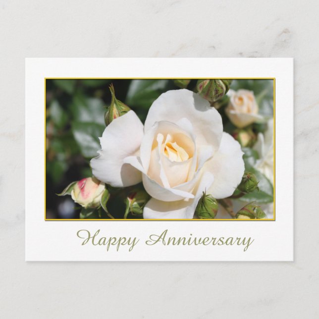 hübsches Jubiläum der weißen Blume Postkarte (Vorderseite)