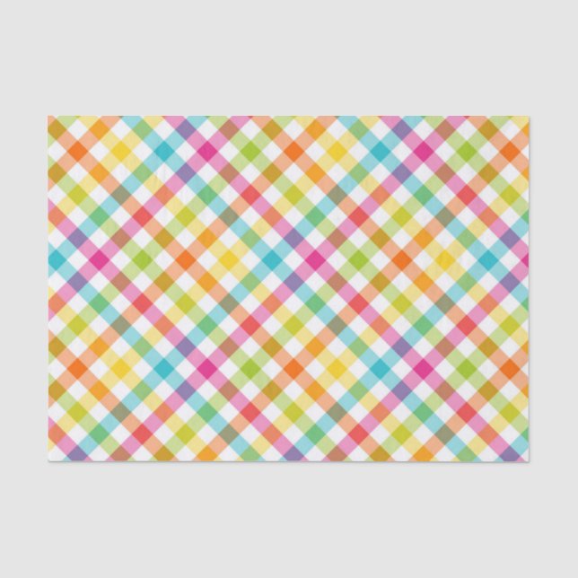Hübsches kariertes Frühlings-Pastellseidenpapier Seidenpapier (Vorderseite)
