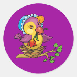 Hübsches Kätzchen in einem Nest-Round-Stickers Runder Aufkleber