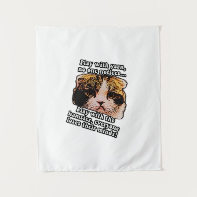 Hübsches Katzenmem für Katzen und Kätzchenbesitzer Wandteppich (Vorderseite)